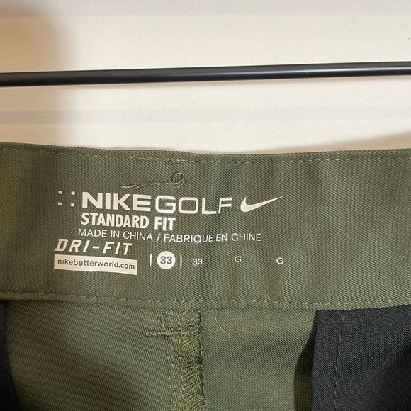 Nike Golf Standard Fit Olive Green Dri-Fit Performance Shorts Size 33 - Picture 2 of 10